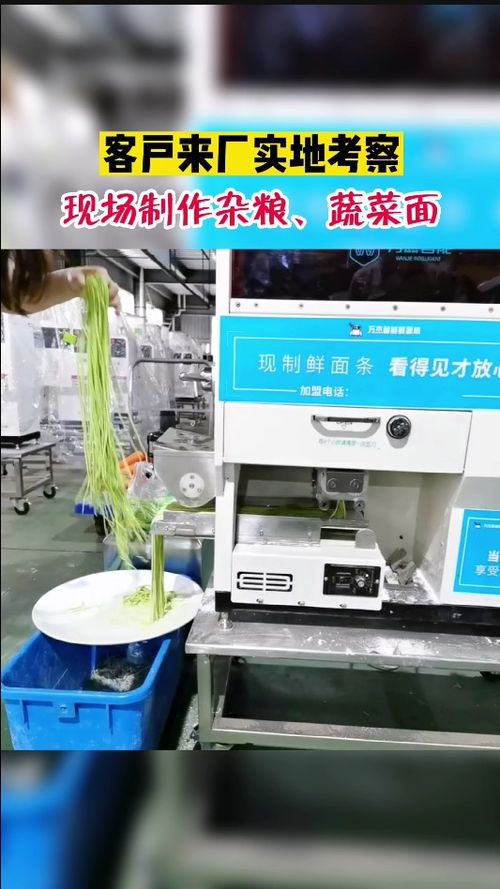 客戶(hù)來(lái)廠考察,現(xiàn)場(chǎng)試機(jī)菠菜面,替代人工做面,8秒做成鮮面條